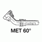 Metric Female - 45° Elbow - 60° Cone