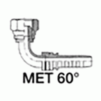 Metric Female - 90° Elbow - 60° Cone