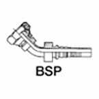Interlock BSPP Female (O-ring) - 60° Cone - 45° Elbow - Thrust-wire Nut