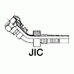 Interlock JIC femelle 37° coudé 45°