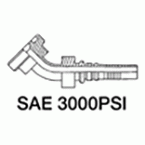 Końcówka kołnierzowa przewodu do zakucia SAE 3000 PSI kolanko 45°