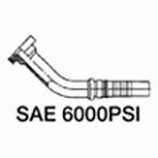 Końcówka kołnierzowa przewodu do zakucia SAE 6000 PSI długie kolanko 45°