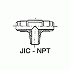 T 2 mâles JIC 74° alignés- mâle NPT