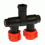 Articulated Nozzle Holder 1 Dual Threaded Outlet-c/w Nut
