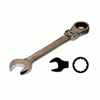 Ring-Gabelschlüssel, Ringseite mit Ratsche und schwenkbar, Metrisch