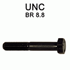Śruby calowe UNC z łbem sześciokątnym - klasa 8.8