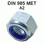 Écrous hex. autobloquants à bague plastique - DIN985 - Zn 6