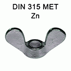 Piuliţe fluture metrice DIN 315 - Zn