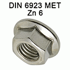 Écrous à embase crantée Métrique DIN6923 - Zn 6
