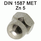 Porcas de casquilho hexag. métricas DIN 1587 - Zn 5