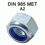 Nakrętki sześciokątne samozabezpieczające z pierścieniem plastikowym - DIN985 - stal nierdzewna A2