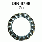 Anilhas de bloqueio dentadas métricas DIN6798 - Zn