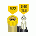 Tubos flexíveis artesanais - Acoplador manual/giratório M22-Ø10(15,5)