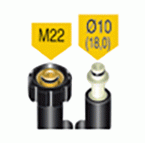 Hogedruktussenslang, 1 x roterend M22, 1 x 1 (18)