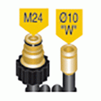 Tubos flexíveis artesanais - Acoplador manual/giratório M24-Ø10W