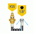 Flexible Hose With Nozzle - Coupling Plug KW2-1/8''